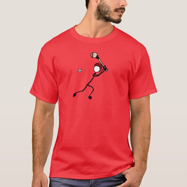 Stickman Hurling Color Customize With Own Writing T-Shirt (Front)