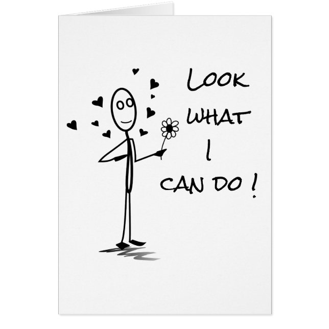 Stickman "Regardez ce que je peux faire" carte rom (Devant)