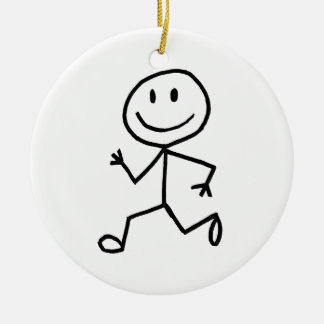 Stickman Runner Ceramic Ornament