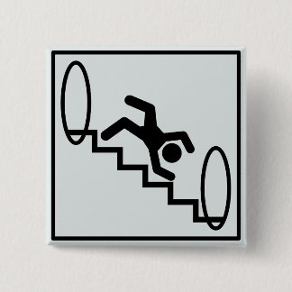 Stickman Stairs - Danger 2 Inch Square Button