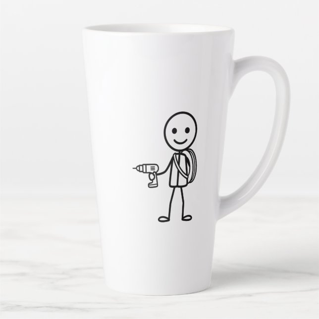 Stickmen At Work - The Electrician Latte Mug (Right)