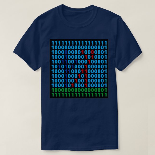 Stickmen Martial Arts Humour Binary Code Matrix In T-Shirt (Design Front)
