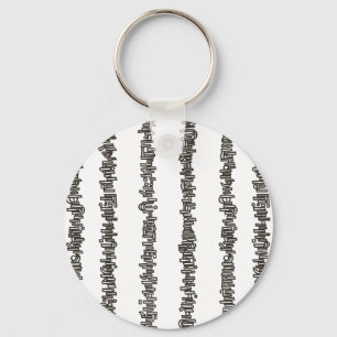 Sticks And Stones-Black And White Modern  Keychain
