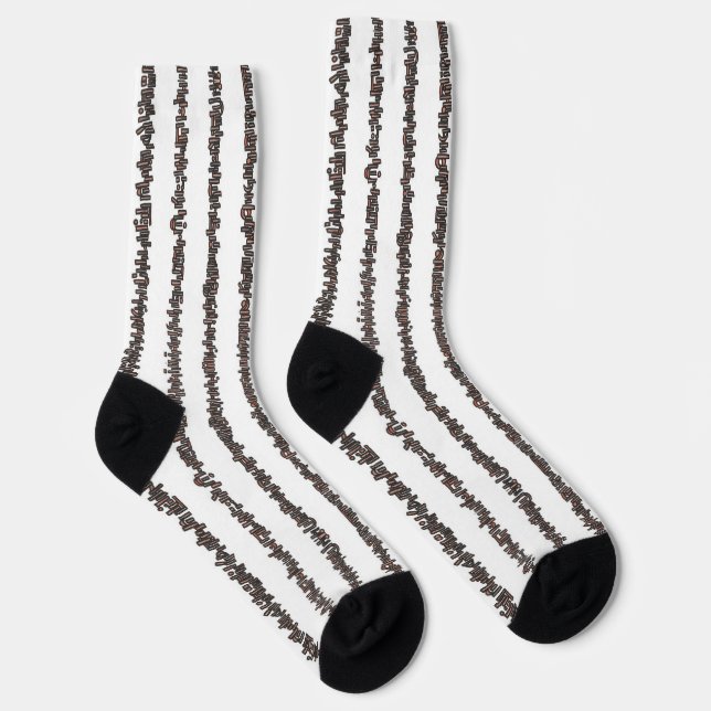 Sticks And Stones-Black, White And Mocha Stripes Socks (Right)