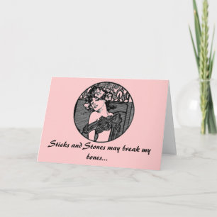 Sticks and stones... really good lawyer greeting card