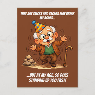 Sticks, Stones & Standing Up Too Fast Postcard