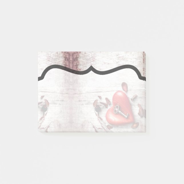 Sticky Notes Country Wood Key to my Heart Rustic T (Front)