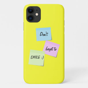 Sticky notes Cute pastel colours Smile Custom text iPhone 11 Case
