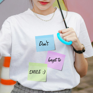 Sticky notes Cute pastel colours Smile Custom text T-Shirt