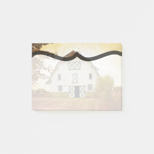 Sticky Notes Sunset Barn Country Rustic Field Hay (Front)