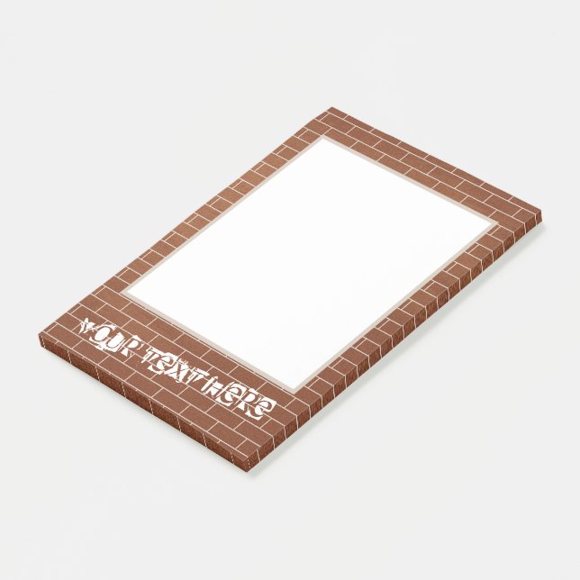 Sticky Notes with Brick Wall and Custom Text (Angled)