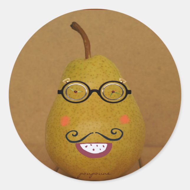 sticky pear classic round sticker (Front)