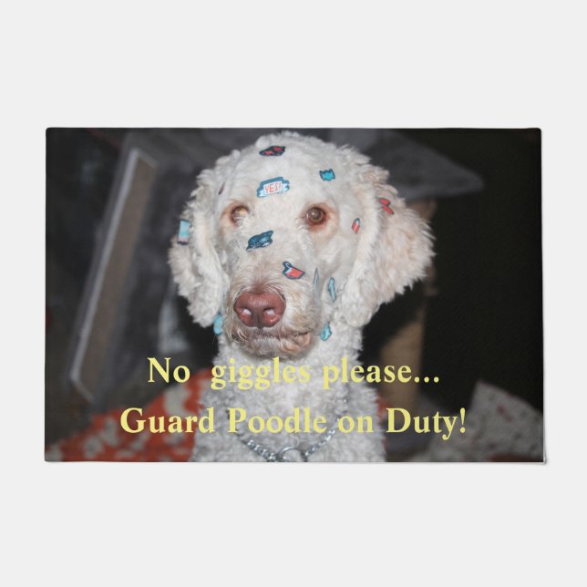 Sticky poodle doormat (Front)
