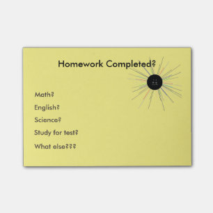 Sticky Postit Note Homework