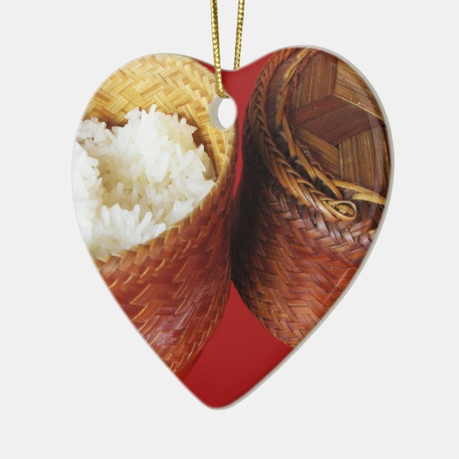 Sticky Rice [Khao Niao] Thai Lao Food Ceramic Ornament (Left)