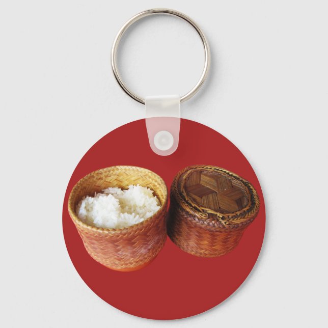 Sticky Rice [Khao Niao] Thai Lao Food Keychain (Front)