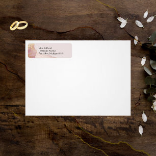 Sticleur d'adresse Aquarelle Sérapie rose et or