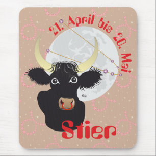 Stier 21. April bis 20. Mai Mausmatte Mouse Pad