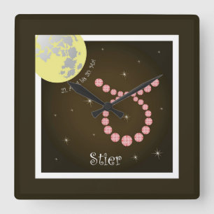 Stier 21. April bis 20. Mai Uhr Square Wall Clock
