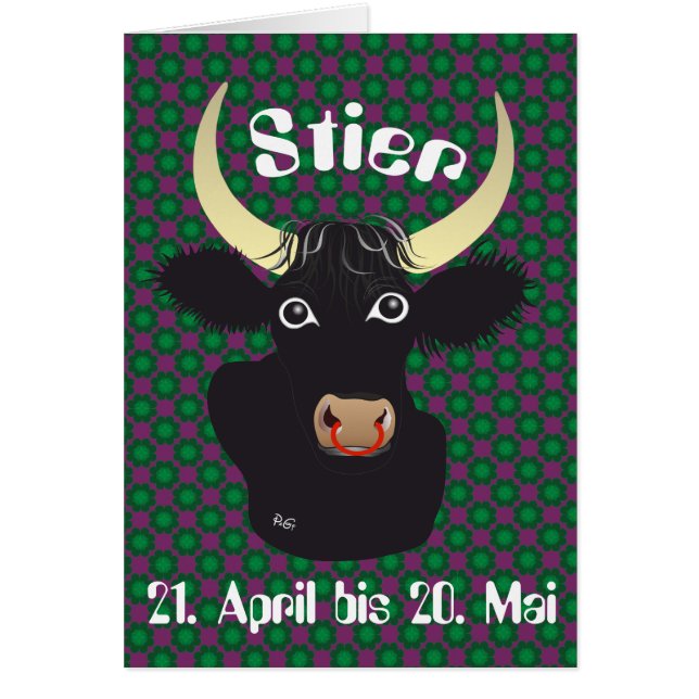 Stier 21 April to 20 May Gray Card (Front)