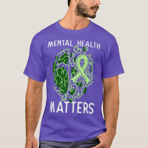 Stigma Mental Health Awareness Support Green Ribbo T-Shirt