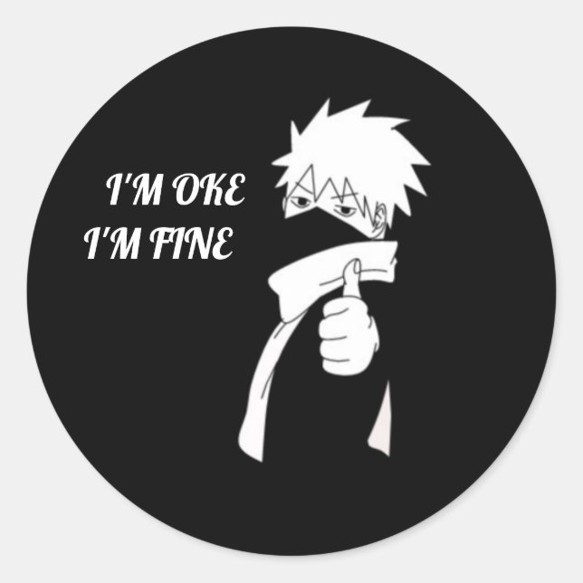 Stiker anime kakashi child classic round sticker (Front)