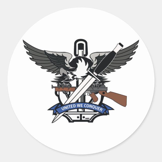 STIKER ROND UNITED WE CONQUER CLASSIC ROUND STICKER (Front)