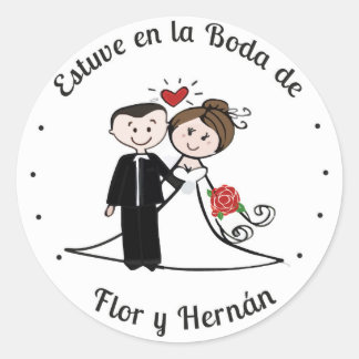 Stikers Boda Classic Round Sticker