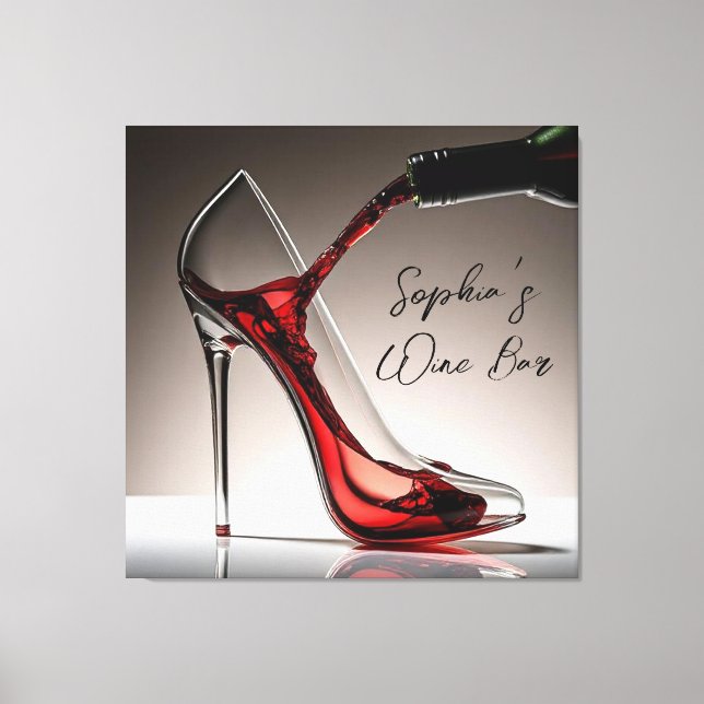 Stiletto and Wine-Wine Bar  Canvas Print (Front)