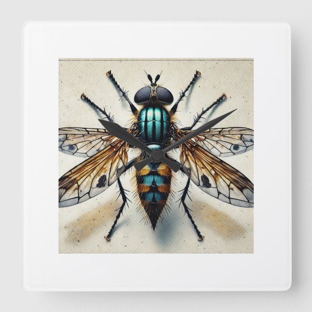 Stiletto Fly 160724IREF253 - Watercolor Square Wall Clock (Front)
