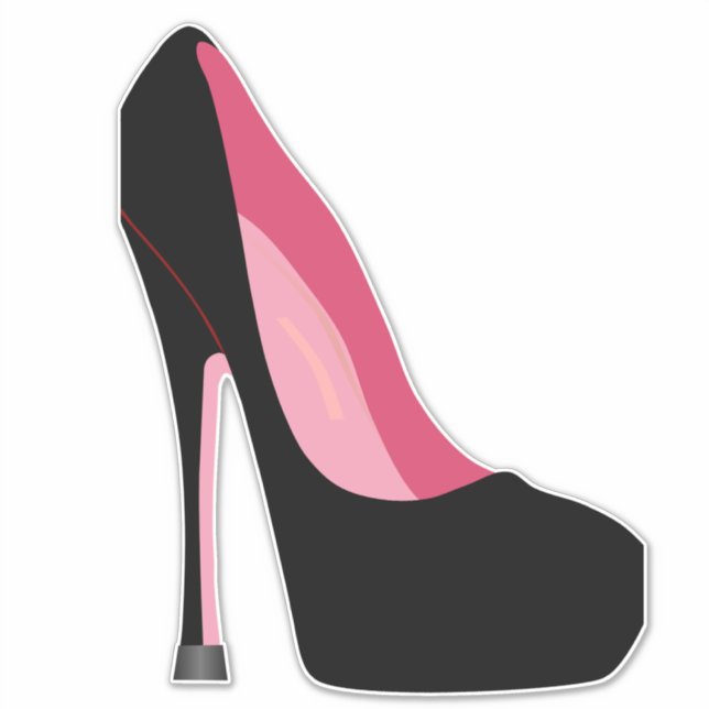 STILETTO HIGH HEEL SHOE CUSTOM CUT DECAL STICKER (Front)