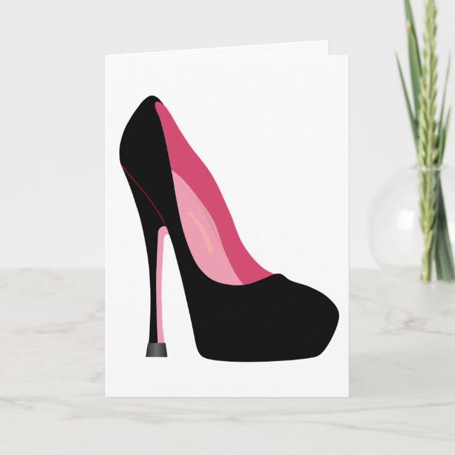 STILETTO HIGH HEELED SHOE BLANK GREETING CARD (Front)