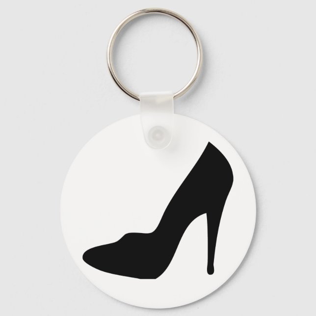 stiletto high heeled shoe icon keychain (Front)