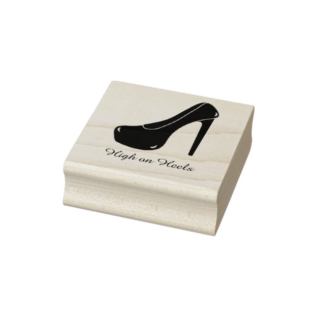 Stiletto High on Heels Personalized Text Rubber Stamp (Stamp)