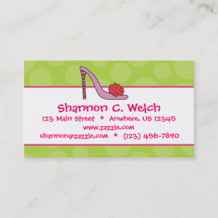 Stiletto Shoe Polka Dot Business Calling Cards