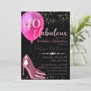 Stilettos à talon rose 40e Invitation anniversaire