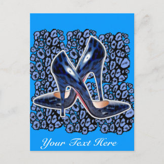 Stiletto's Blue Cat Spots Postcard