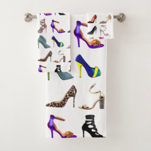 Stilettos High Heel Collage Bath Towel Set