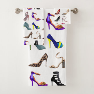 Stilettos High Heel Collage Bath Towel Set
