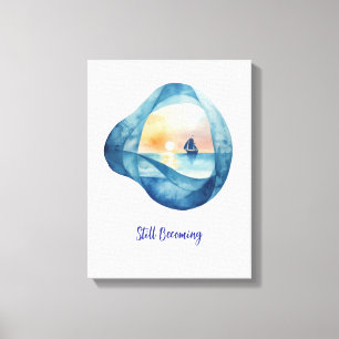 Still Becoming Calm ocean painting Canvas Print