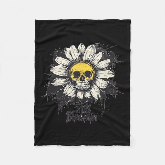 Still Bloomin' Skull Daisy Costume For Adults And  Fleece Blanket (Front)