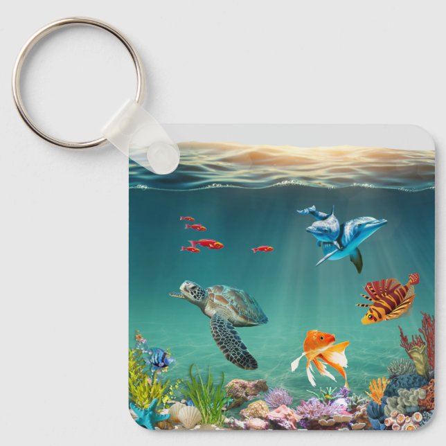 Still Blue Moments Keychain (Front)