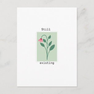 Still Existing Minimalist Flower Stamp Design Postcard