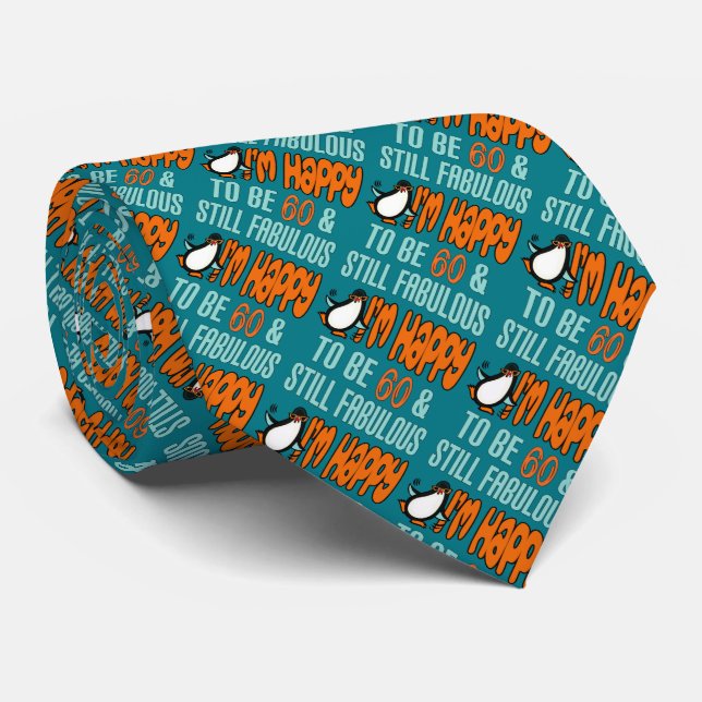 Still Fabulous 60th Birthday Penguin Tie (Rolled)