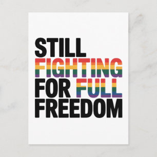 Still Fighting For Full Freedom LGBTQ America 250t Holiday Postcard