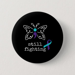 Still Fighting - Semicolon Gift Suicide Prevention 2 Inch Round Button