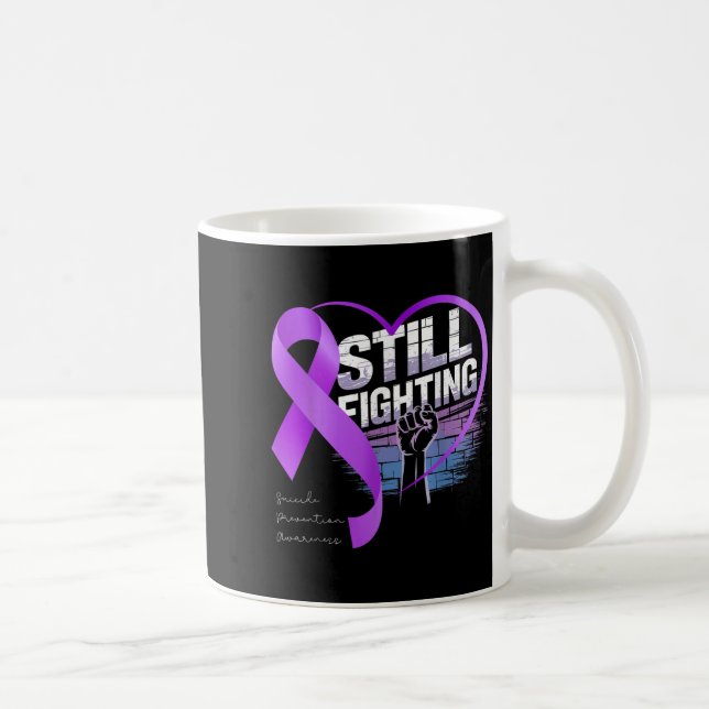 Still Fighting Suicide Prevention Awareness Purple Coffee Mug (Right)