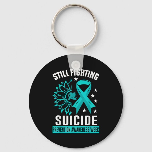 Still Fighting Suicide Prevention Awareness Purple Keychain (Front)