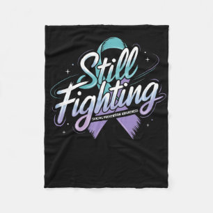 Still Fighting - Suicide Prevention Awareness Stic Fleece Blanket