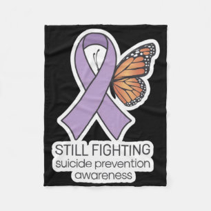 Still Fighting Suicide Prevention Awareness Sticke Fleece Blanket